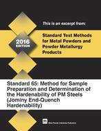 Standard Test Method 65: Method for Sample Preparation and Determination of the Hardenability of PM Steels (Jominy End-Quench Hardenability)