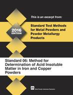 Standard Test Method 06: Method for Determination of Acid Insoluble Matter in Iron and Copper Powders