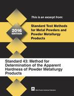 Standard Test Method 43: Method for Determination of the Apparent Hardness of Powder Metallurgy Products