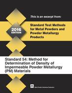 Standard Test Method 54: Method for Determination of Density of Impermeable Powder Metallurgy (PM) Materials
